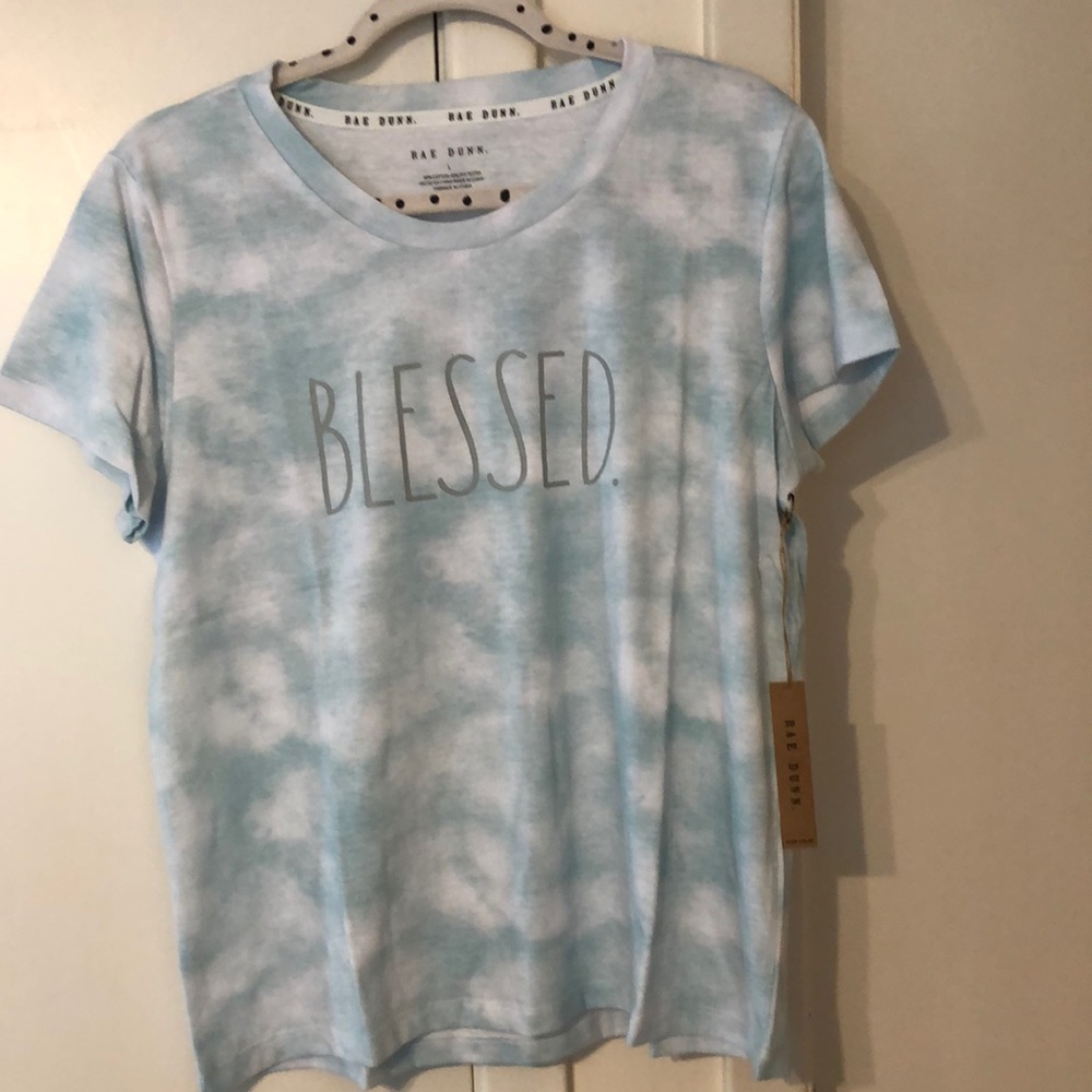 Rae Dunn BLESSED tie dye tee. NWT size large